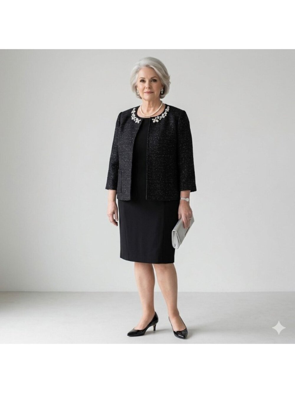 Joan Rivers Celebrate In Style Blazer Womens 3X Black Embellished Shimmer Sequin